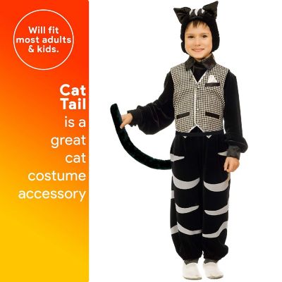 Skeleteen Costume Accessories Cat Tail - Furry Black Kitty Tail for Dress Up - 1 Piece Image 2