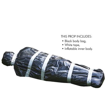 Skeleteen Dead Body Bag Decoration - Dummy Crime Scene Fake Corpse Figure in Garbage Bag with Duct Tape Scary Outdoor Party Prop Haunted Decorations Image 3