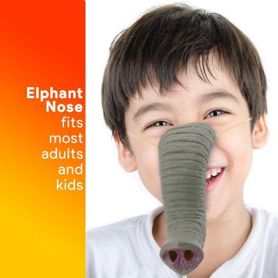 Skeleteen Elephant Nose Costume Accessory - Pretend Play Animal Elephant Noses for Adults and Kids Gray Image 1