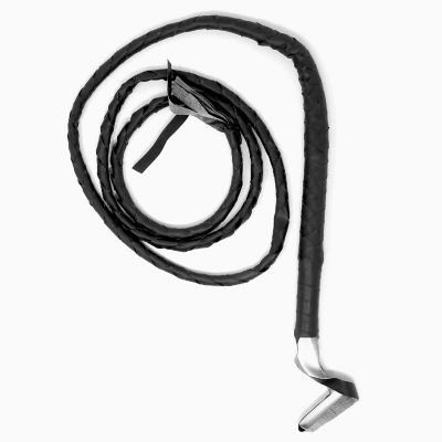 Skeleteen Faux Leather Black Whip - 6.5' Woven Costume Accessories Whips - 1 Piece Image 1