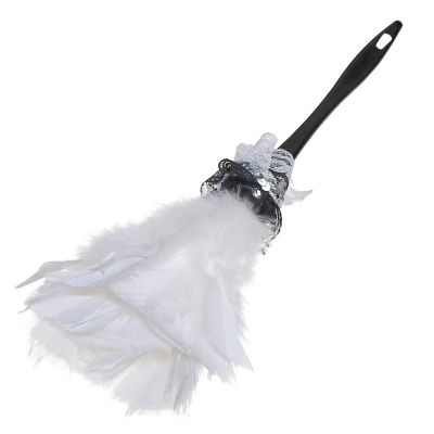 Skeleteen Feather Duster Maid Accessory - Soft White Cleaning Feather Dust Broom Costume Accessories Prop for French Maid Costumes Image 2