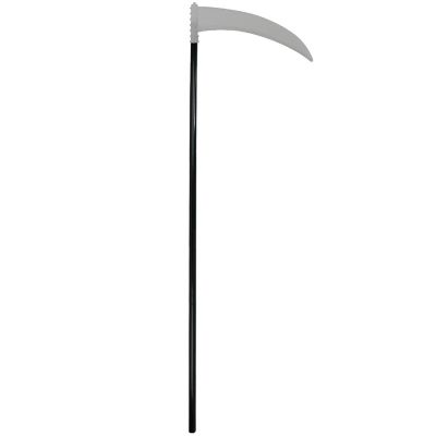 Skeleteen Grey Death Scythe Staff - Grim Reaper Death Costume Accessories Weapon Scythe Prop Image 1