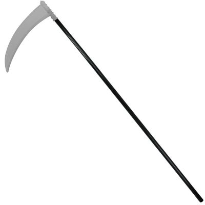 Skeleteen Grey Death Scythe Staff - Grim Reaper Death Costume Accessories Weapon Scythe Prop Image 2