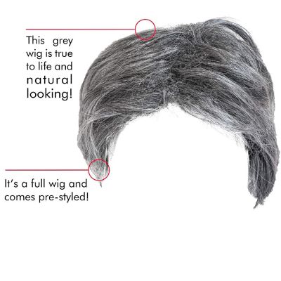 Skeleteen Grey Old Man Wig - Salt and Pepper Hair Old Person Grandpa Wigs Costume Accessories for Boys and Girls Image 2