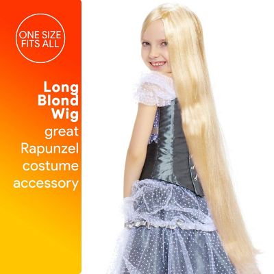 Skeleteen Long Blond Princess Wig - Blonde Kids Pretend Play Costume Accessories Princess Wigs for Children Image 1