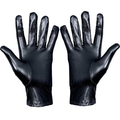 Skeleteen Metallic Black Costume Gloves - Shiny Black Superhero Evening Stretch Dress Glove Set for Men, Women and Kids Image 1