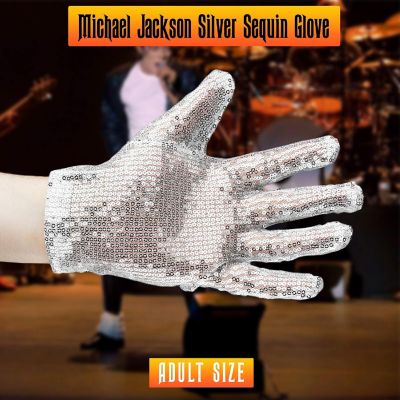Skeleteen Michael Jackson Sequin Glove - White Right Handed Glove Costume Accessory - 1 Piece Image 2