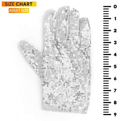 Skeleteen Michael Jackson Sequin Glove - White Right Handed Glove Costume Accessory - 1 Piece Image 3