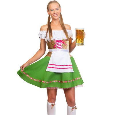 Skeleteen Oktoberfest Beer Girl Costumes - German Bavarian Traditional Womens Oktober Fest Dirndl Dress Image 1