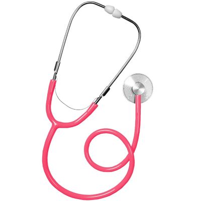 Skeleteen Pink Doctor's Stethoscope Toy - Doctor Or Nurse Pretend Play Costume Accessories and Prop Toys for Kids - 1 Piece Image 1
