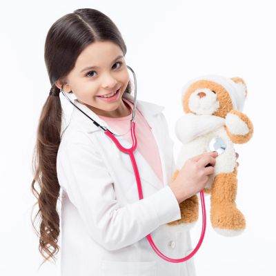 Skeleteen Pink Doctor's Stethoscope Toy - Doctor Or Nurse Pretend Play Costume Accessories and Prop Toys for Kids - 1 Piece Image 3