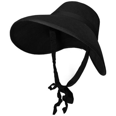 Skeleteen Vintage Old Fashioned Bonnet - Black Colonial Pioneer Prairie Felt Sun Hat Costume Bonnets for Women and Children Image 3