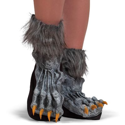 Skeleteen Werewolf Feet Shoe Covers - Silver Grey were Wolf Monster Foot Claws Costume Accessories Image 1