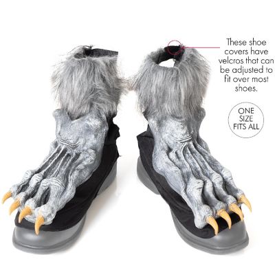 Skeleteen Werewolf Feet Shoe Covers - Silver Grey were Wolf Monster Foot Claws Costume Accessories Image 1