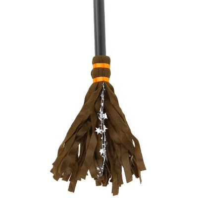 Skeleteen Witch Broomstick Costume Accessories - Realistic Wizard Flying Felt Broom Stick Costumes Accessory for All Children Image 1