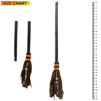 Skeleteen Witch Broomstick Costume Accessories - Realistic Wizard Flying Felt Broom Stick Costumes Accessory for All Children Image 2