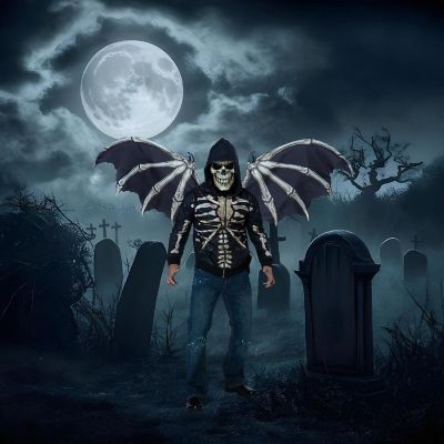 Skeleton Bone Costume Wings  One Size Fits Most Image 3