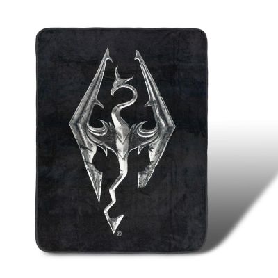 Skyrim Dragon Emblem Lightweight Fleece Throw Blanket  45 x 60 Inches Image 1