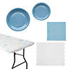 Slate Blue Snowflake Table Place Setting Disposable Decorating Kit 24 Guests - 123 Pc. Image 1