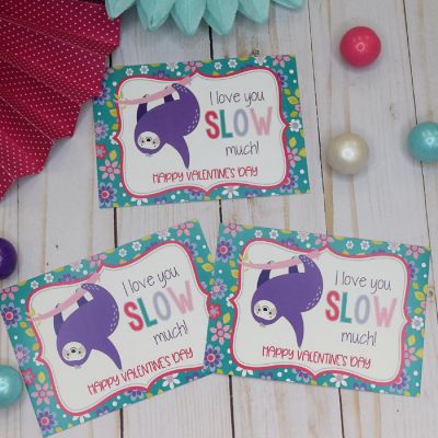 Sloth Classroom Valentines 30pc. by AmandaCreation Image 1