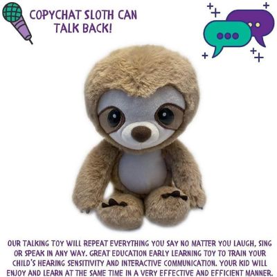 Sloth Mimic Repeats Talk Back Plush Early Learning Kids Toy Animal Mighty Mojo Image 2