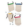 Small Canvas Drawstring Bags with Bright Trim Image 1