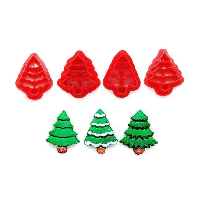 Small Christmas Pine Tree Clay Cutters Set, 4 pc Image 1