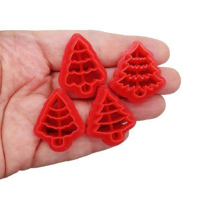 Small Christmas Pine Tree Clay Cutters Set, 4 pc Image 3