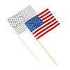 Small Paper Color Your Own American Flags - 8 1/2" x 6" on 13 3/4" - 12 Pc. Image 1