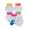 Small Round Storage Jars with Bright Lids - 12 Pc. Image 1