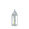 Small Silver Metal Rectangular Moroccan Style Candle Lantern 4"X4"X15.2&amp;#8221; Image 4