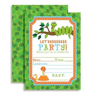 Snake Birthday Invitations 40pcs. by AmandaCreation Image 1