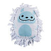 Snow Yeti-Shaped White & Blue Fleece Tied Pillow Craft Kit - Makes 6 Image 1