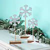 Snowflake Pedestal Tabletop Decorations - 3 Pc.  Image 1