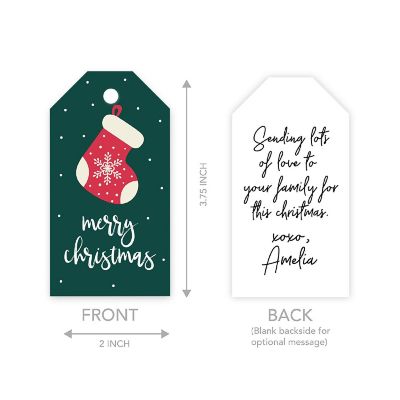 Snowflake Stocking Christmas To/From Tag Image 1