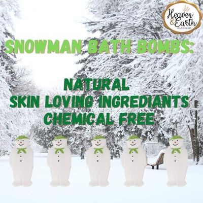 Snowman Bath Bombs 8-pack. Natural, Moisturizing, Essential Oils Image 2