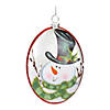 Snowman Disc Ornament (Set Of 12) 5"H Glass Image 1