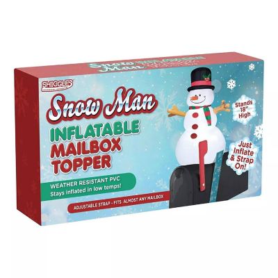 Snowman Inflatable Holiday Mailbox Cover and Topper Image 2