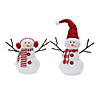 Snowman Shelf Sitter With Hat And Scarf (Set Of 2) 12.5"H, 18"H Polyester Image 1