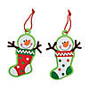 Snowman Stocking Christmas Ornament Craft Kit - Makes 12 Image 1