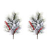 Snowy Pine With Berry Spray (Set Of 2) 20"H Pvc Image 2