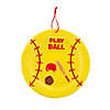 Softball Paper Plate Lacing Craft Kit - Makes 12 Image 1