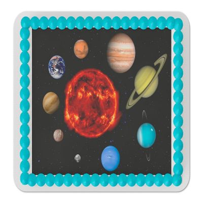 Solar System Edible Cake Topper for Quarter Sheet Cake Image 1