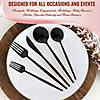 Solid Black Moderno Disposable Plastic Dinner Spoons (180 Spoons) Image 3