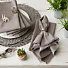 Solid Gray Heavyweight Fringed Napkin (Set Of 6) Image 3