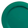 Solid Green Holiday Round Disposable Plastic Dinnerware Value Set (40 Settings) Image 1