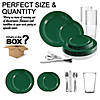 Solid Green Holiday Round Disposable Plastic Dinnerware Value Set (40 Settings) Image 2