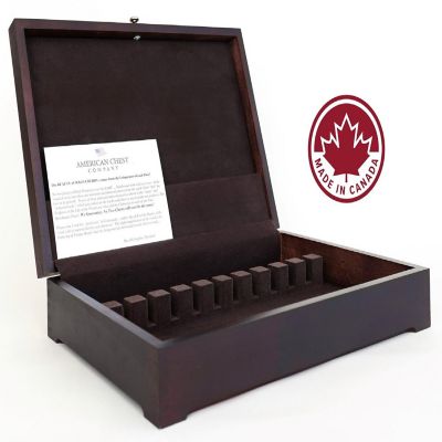 Solid Hardwood Flatware Chest with Dark MAHOGANY FINISH.  Holds Service for 12. Image 1
