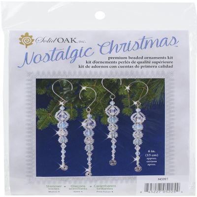 Solid Oak Nostalgic Christmas Beaded Crystal Ornament Kit-Shimmer Icicles Makes 4 Image 1