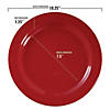 Solid Red Holiday Round Disposable Plastic Dinnerware Value Set (120 Dinner Plates + 120 Salad Plates) Image 2